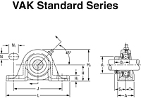 Mounted Bearings pillow block eccentric VAK Stand G Rev
